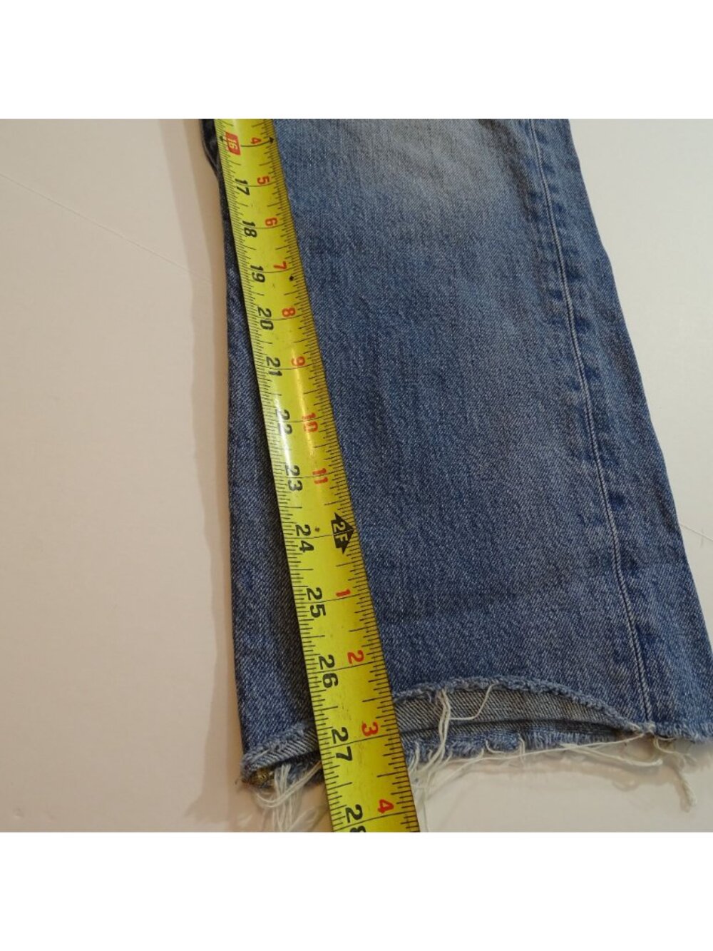 Madewell The Dean Easy Straight Jean Women Light Wash Raw Hem Button Fly Size 28 - Picture 14 of 15